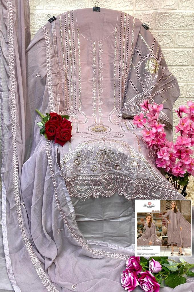 Ramsha R 584 A/B Cambric Embroidery Pakistani Suits Catalog